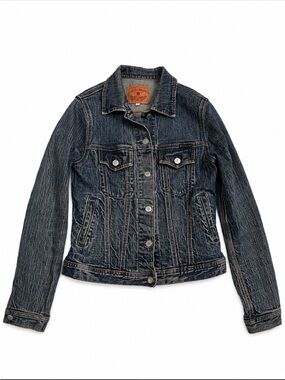 Vintage Lucky Brand Dungarees USA Denim Jacket Womens L Gene Montesano Trucker
